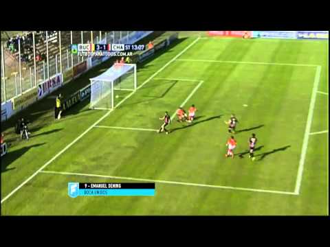 Gol de Dening. Boca unidos 3 - Chacarita 1. Fecha 25. B Nacional 2015. FPT