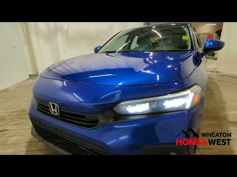 2024 Honda Civic Sedan Touring CVT Sedan in Aegean Blue Metallic for sale at Wheaton Honda West in Calgary, AB