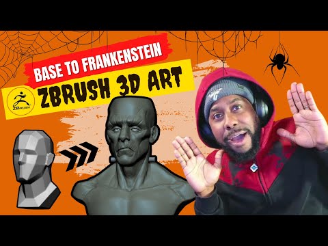 Base to Frankenstein #ZBrush 3D monster bust sculpt - Ep 111