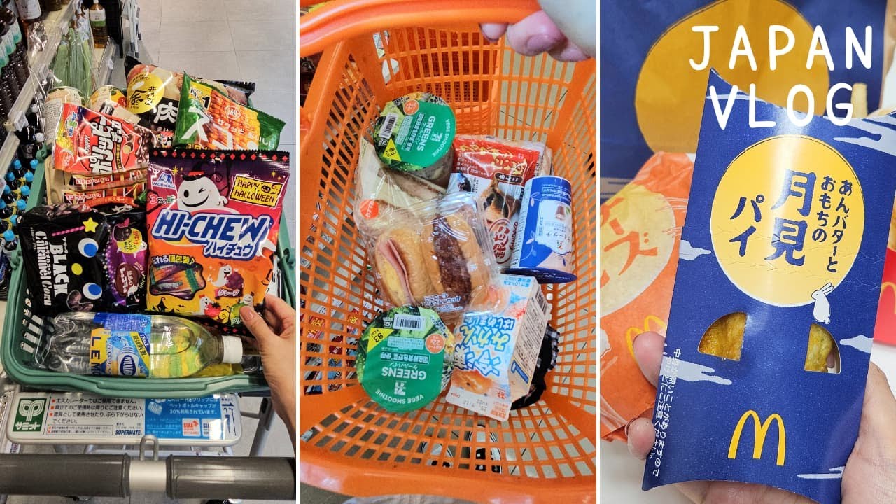 일본 브이로그 l 편의점 쇼핑하고 마트 장보기, 칼디표 도시락(치킨라이스, 간단 잡채, 주먹밥), 쭈꾸미 덮밥 만들기