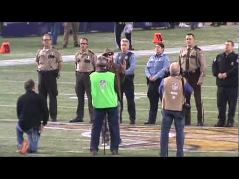 Nicholas David - Singing "God Bless America" at Vikings / Packers game 12-30-12