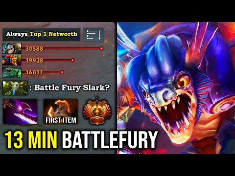 100% OUTFARM EVERYONE 13Min Battle Fury Slark Max Agility Nonstop Food Hunting +1K XPM DotA 2