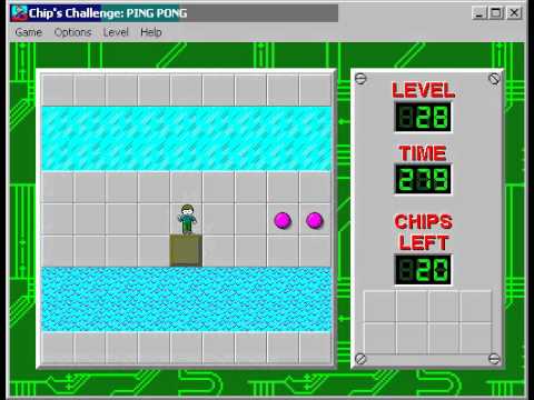 Chip's Challenge 1 Level 28 (Ping Pong) - 239 seconds