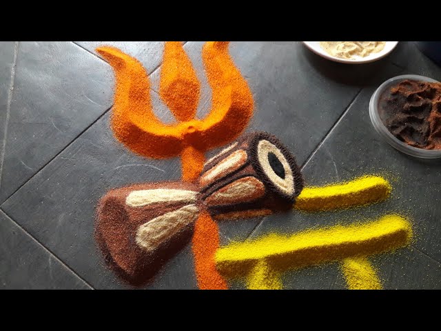  best 3d shiva rangoli design using waste rangoli by funtolearn - video 2