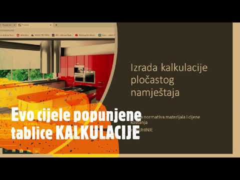 Kalkulacija pločastog namještaja