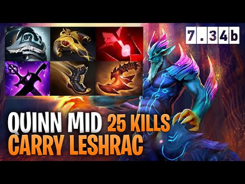 Quinn Mid Leshrac - Dota 2 Pro Immortal Leshrac Gameplay 7.34b