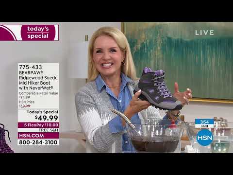 BEARPAW Ridgewood Suede Mid Hiker Boot NeverWet Technolo...