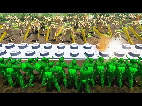 Can Green Army Hold Off 1,000 TAN TOY SOLDIERS?! - Men of War: Army Men Mod Battle Simulator