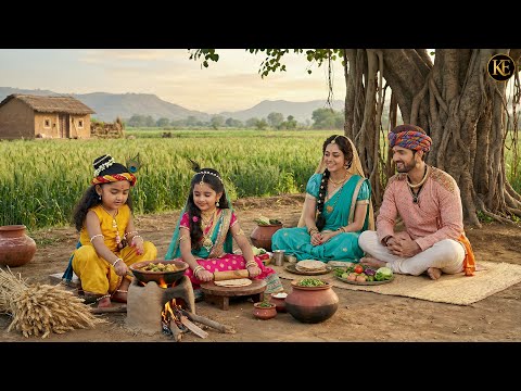 बाल कान्हा मिट्टी के चूल्हे पर मैया और नंद बाबा के लिए बने रहें खाना || YMKN || Shree Krishan leela
