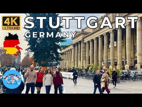 Stuttgart, Germany Walking Tour - Christmas Season Preparations 🎄 - 4K 60fps