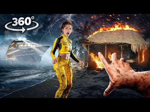360° Tropical Island Survival with Girlfriend after Storm and Boat Sinking VR 360 Video