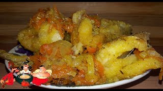 Щука в майонезе с луком и морковью