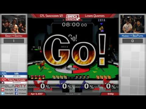 CFL Smackdown 121 Melee - Gravy + Gahtzu vs Harriet + Biggpappa - Doubles Losers Quarters