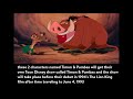 Timon Pumbaa Will Get Their Own Show In March 1994 Before Their Debut In 1994 S The Lion King Film