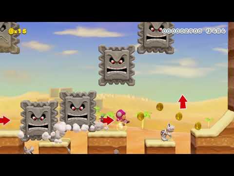 Giant Thwomp Canyon by NinjiMast3 🍄 Super Mario Maker 2 ✹Switch✹ #ava