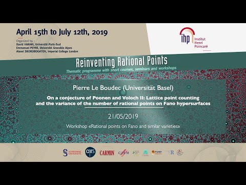 On a conjecture of Poonen and Voloch II: Lattice point (...) - Le Boudec - Workshop 1 - CEB T2 2019