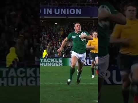 Chase down tackle in rugby