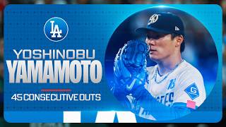 Yoshinobu Yamamoto had a stretch of 45 CONSECUTIVE BATTERS retired between his last two starts! ????