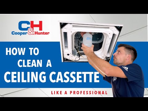 Cleaning Ductless Ceiling Cassette Air Conditioner (Cooper&Hunter)