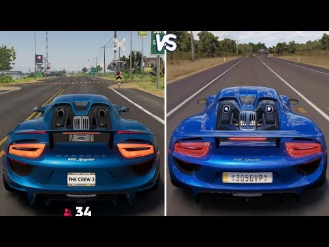 The Crew 2 vs Forza Horizon 3 - Porsche 918 Spyder Gameplay Comparison HD