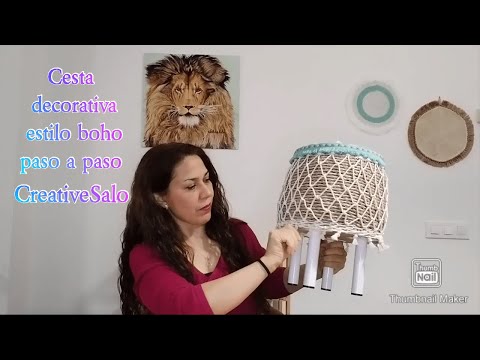 Como hacer una Cesta Decorativa estilo Boho paso a paso  Manualidades 2023#CreativeSalo