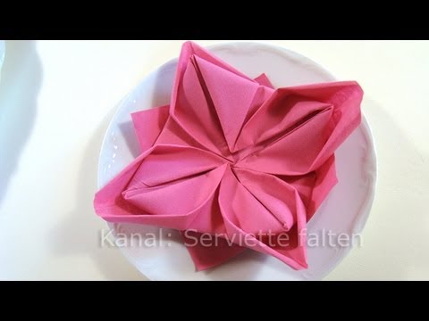 Servietten falten: Lotusblüte - Blume als Tischdeko für Frühling & Hochzeit
