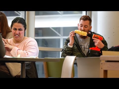 Eating Food Loudly in the Library!