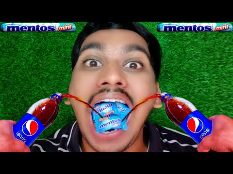 Coca Cola And Mentos In Mouth Experiment #shorts #cokementos #experiments #pepsi #coke #fanta