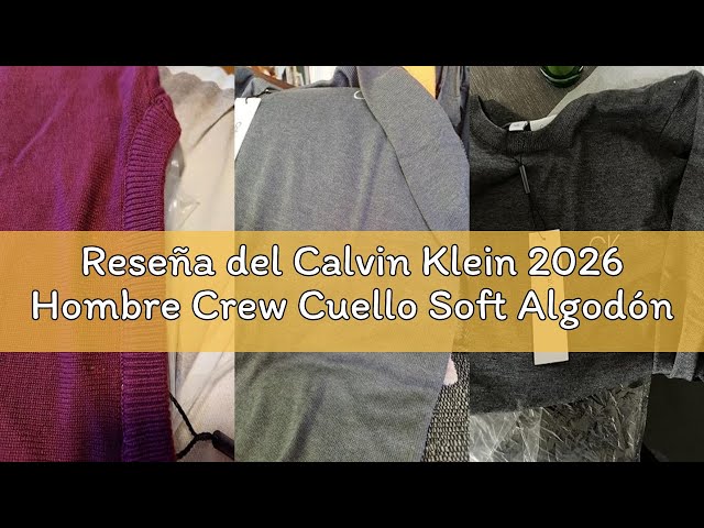 Vídeo relacionado con Calvin Klein Hombre Crew Cuello Soft Algodón Suéter - Gris Marl - S