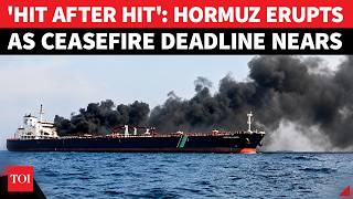 BRUTAL HORMUZ BOMBING! UAE Vessel 'On Fire' After 'Direct' Missile Hit; Iran Warns Trump | Watch