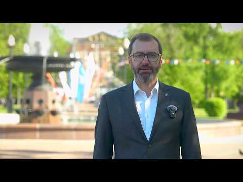 Поздравление с Днём города председателя Законодательного собрания Ирк.области Александра Ведерникова