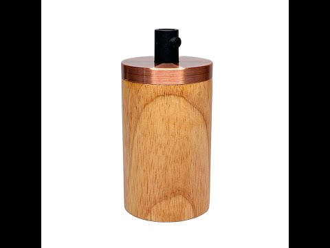 Деревянный патрон Е27 с металлической вставкой под красную бронзу