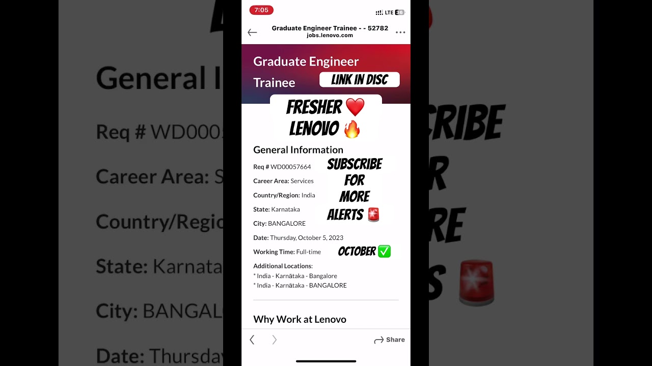 Lenovo Fresher 🚨 #freshers
