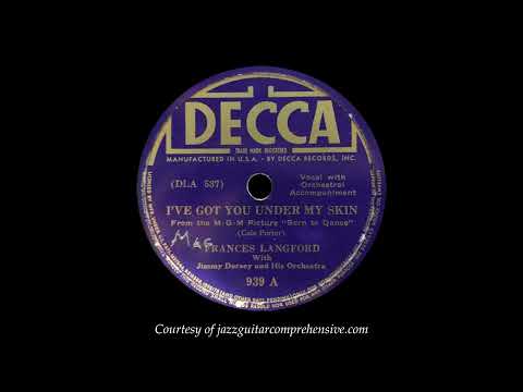 Jimmy Dorsey w/ Frances Langford (1936) FIRST RECORDING [I'VE GOT YOU UNDER MY SKIN]