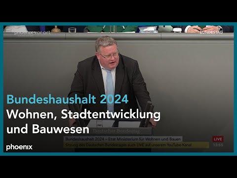 Video Thumbnail: Bundestagsdebatte Bundeshaushalt 2024 - Einzelplan Wohnen, Stadtentwicklung & Bauwesen, 30.01.24