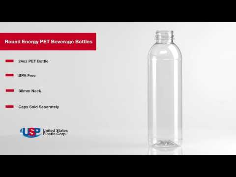 24 oz. Clear PET Smooth Water Bottle with 28mm PCO Neck (Cap Sold  Separately)