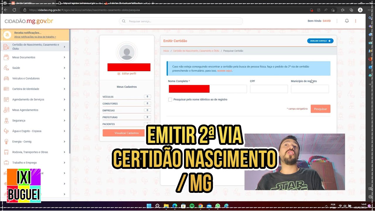 ?? COMO SOLICITAR A 2ª VIA DA CERTIDÃO DE NASCIMENTO - MG ( segunda via )