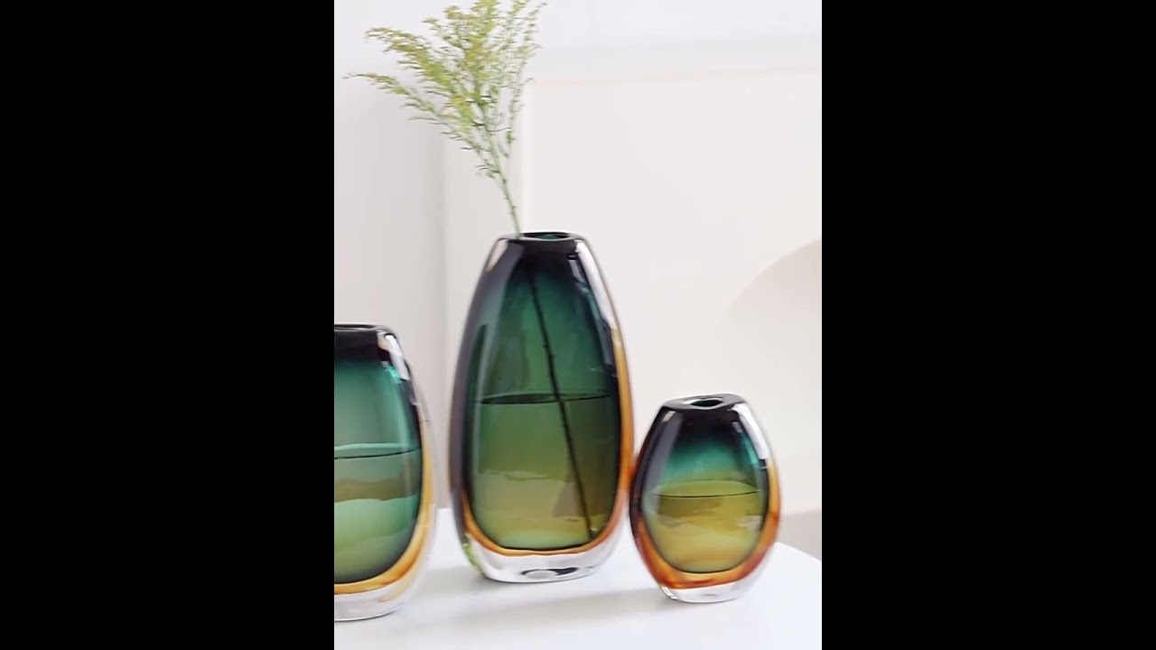 Warmly Design Decorative Glass Vases Beauty Modern Large Colored Flowerpot