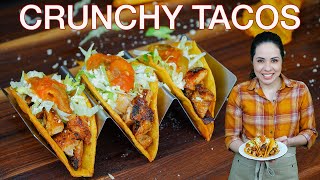 How to make CRUNCHY HARD SHELL CHICKEN tacos| Mexican Food | Villa Cocina
