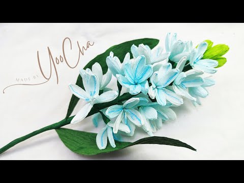 How to make hyacinth flowers out of easy crepe paper/DIY flower making tutorial