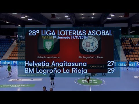 LIGA LOTERIAS ASOBAL J09 Helvetia Anaitasuna - BM Logroño La Rioja  27 - 29