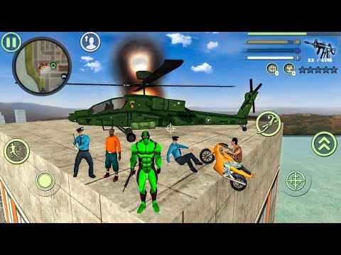 Green Deadpool Rope Hero: Vice Town City Crime Simulator - Android Gameplay