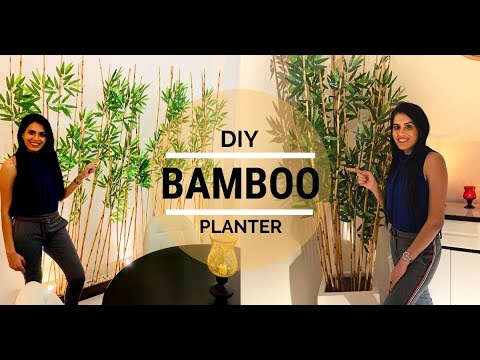 How to Make Artificial Bamboo Planter & Divider for Home/Office Decor | Hindi with English Subtitles