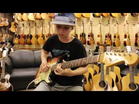 12-Year-Old JADEN LEHMAN playing a 1964 Fender Stratocaster at Norman's Rare Guitars