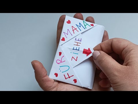 DIY - SURPRISE MESSAGE CARD FOR MOTHER'S DAY | Pull Tab Origami Envelope Card | Mother's Day Card