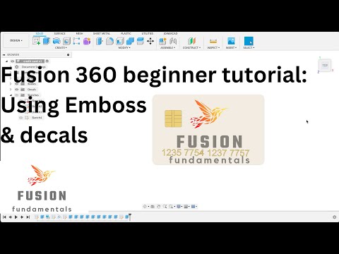 Fusion 360 Beginner tutorial: How to add a decal and Emboss on your design