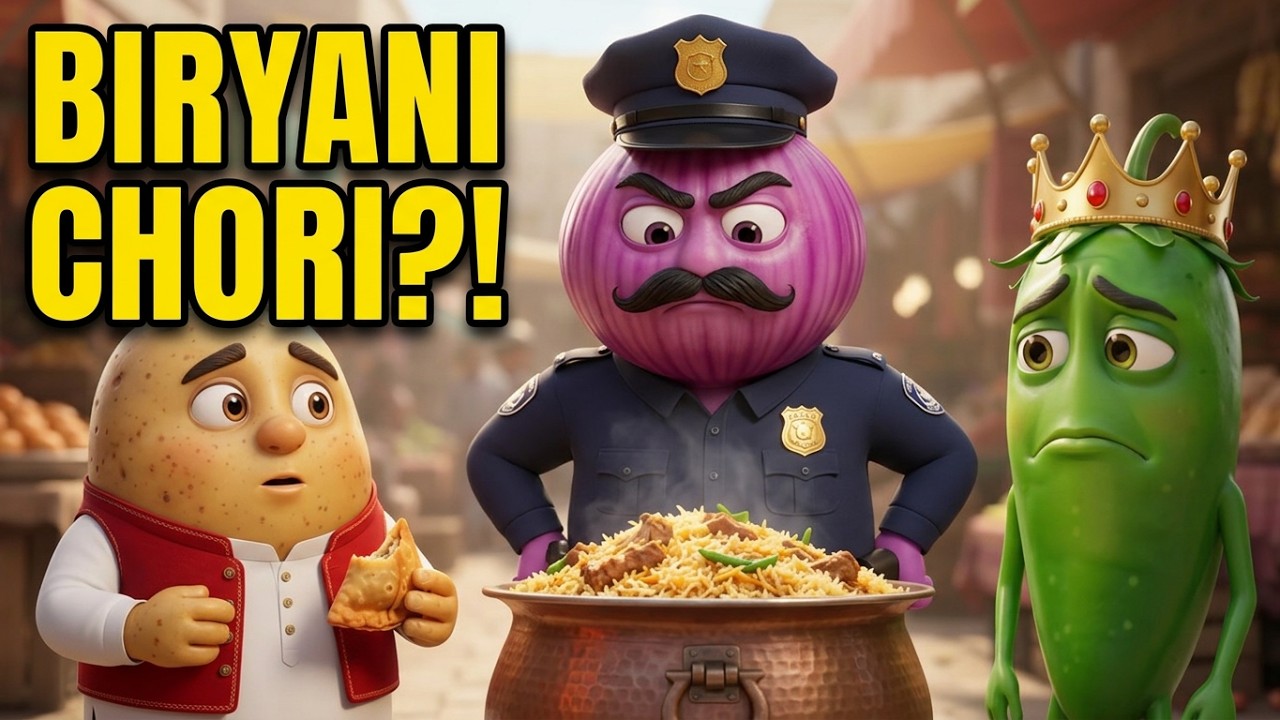 Aloo Khan vs Inspector Pyaz 😂 | Biryani Chori Ka Case #JawadVerse #animation