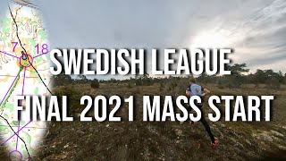 Swedish League Final 2021 | Headcam Orienteering Video: Mass Start