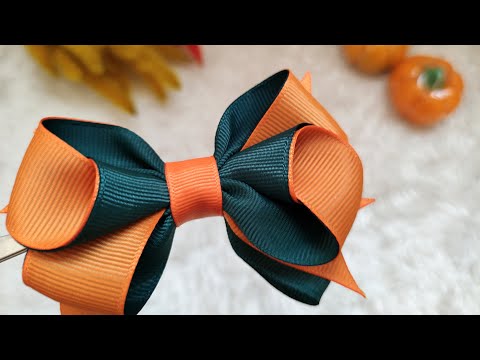 How to make a hair clip with grosgrain ribbon at home...