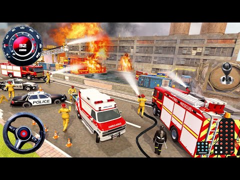 Real Fire Truck Driving Simulator 2025 | New Fire Fighting Fireman's Daily Job | Android GamePlay